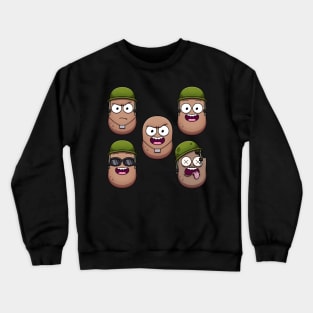 Funny Army Potato Characters Sticker Pack Crewneck Sweatshirt